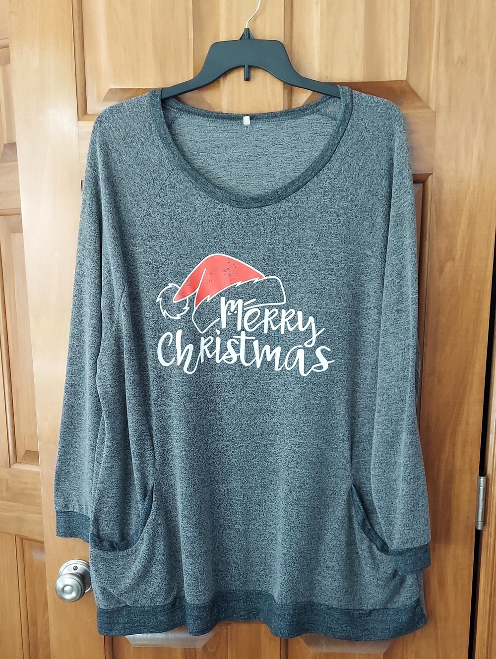 Hbeyyto Grey Long Sleeve Soft Knit Tunic Sweater with Pockets, Size 4X Like New▪